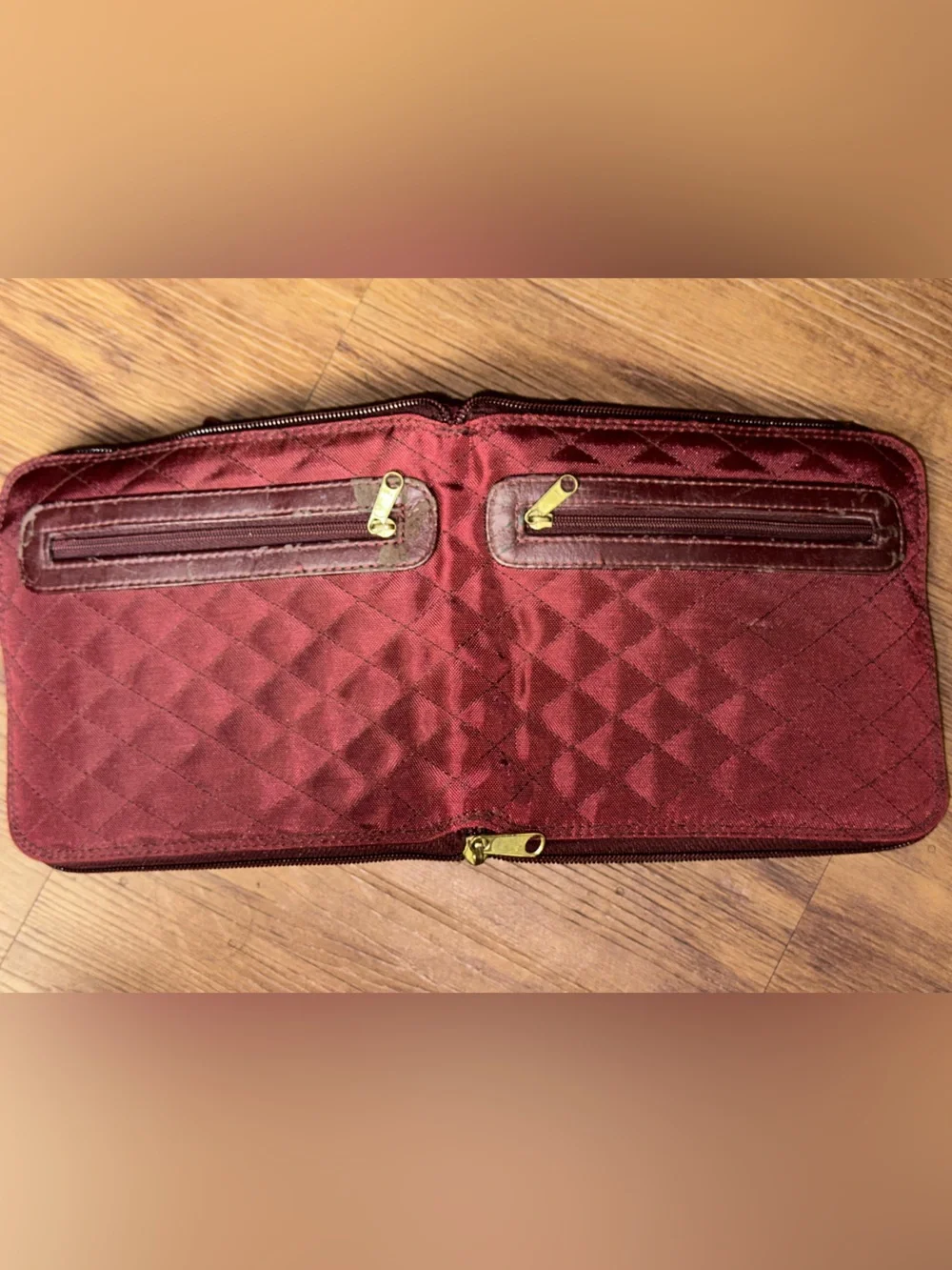 Vintage Packable Quilted Duffel Bag & Foldable Travel Tote – Burgundy / Maroon